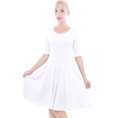 Quarter Sleeve A-Line Dress With Pockets