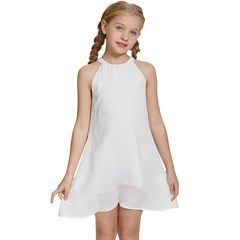 Kids  Halter Collar Waist Tie Chiffon Dress