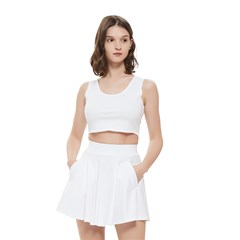 Women s Crop Top Pleated Skater Rave Skirt