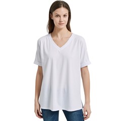 V-Neck Split Shoulder Casual T-Shirt