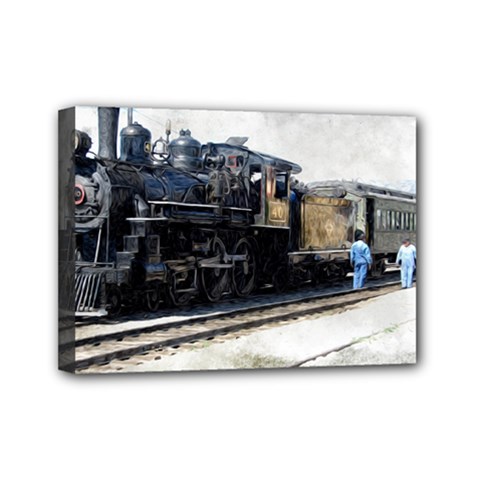 The Steam Train 5  X 7  Framed Canvas Print by AkaBArt