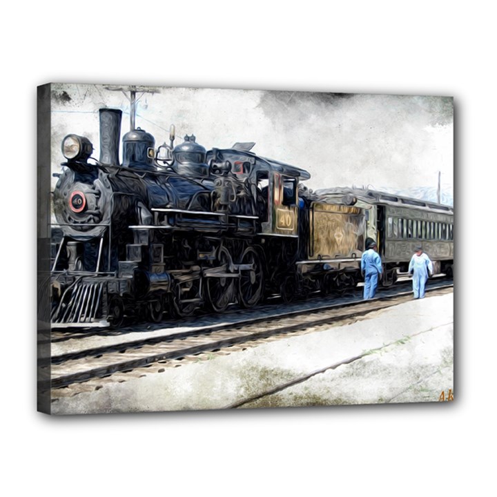 The Steam Train 12  x 16  Framed Canvas Print