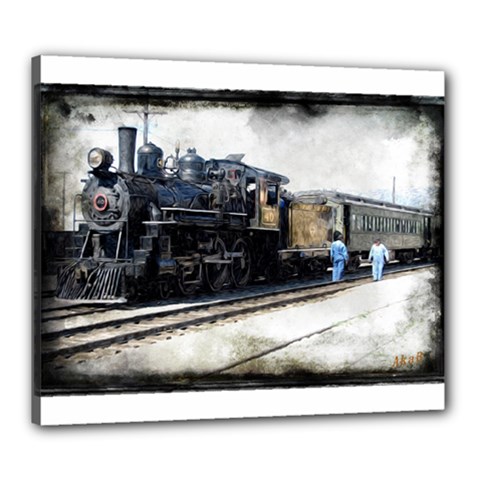 The Steam Train 20  X 24  Framed Canvas Print by AkaBArt