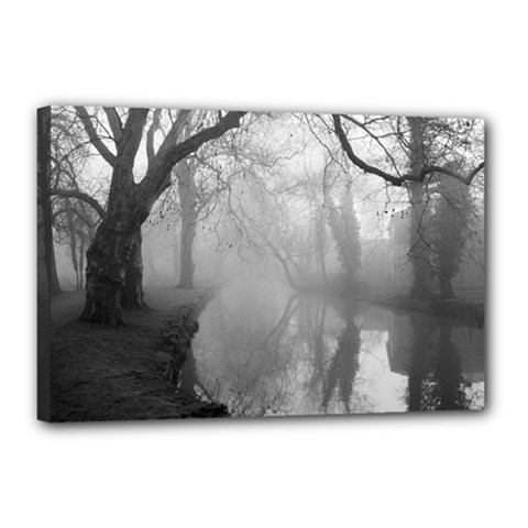 Foggy Morning, Oxford 12  X 18  Framed Canvas Print by artposters