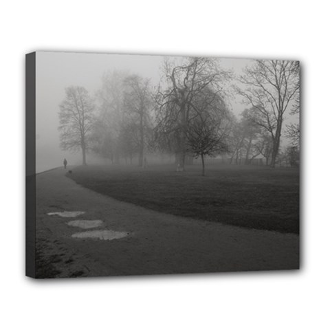 Foggy Morning, Oxford 11  X 14  Framed Canvas Print