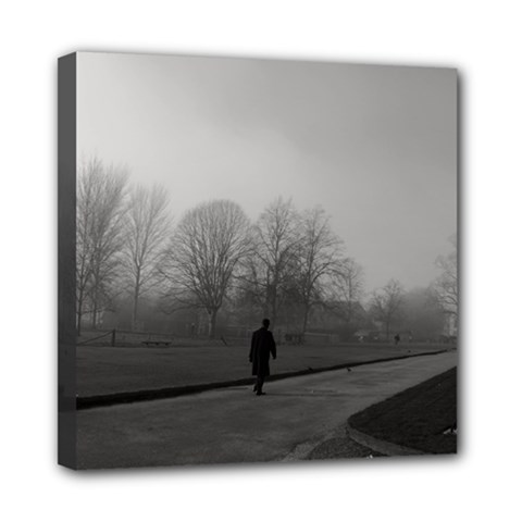 Foggy Morning, Oxford 8  X 8  Framed Canvas Print by artposters