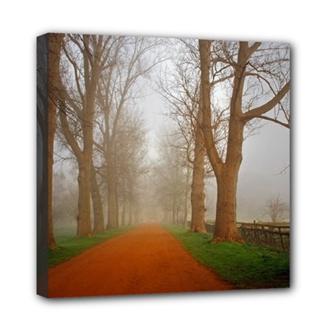 Foggy Morning, Oxford 8  X 8  Framed Canvas Print