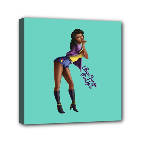 Pin Up 2 6  X 6  Framed Canvas Print by UberSurgePinUps