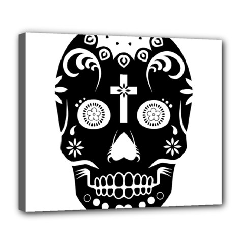 Sugar Skull Deluxe Canvas 24  X 20  (framed) by asyrum