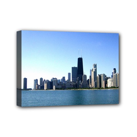 Chicago Skyline Mini Canvas 7  X 5  (framed)