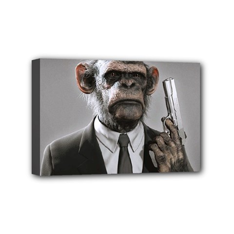 Monkey Business Mini Canvas 6  X 4  (framed) by cutepetshop