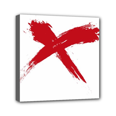 Red X Mini Canvas 6  X 6  (framed) by magann