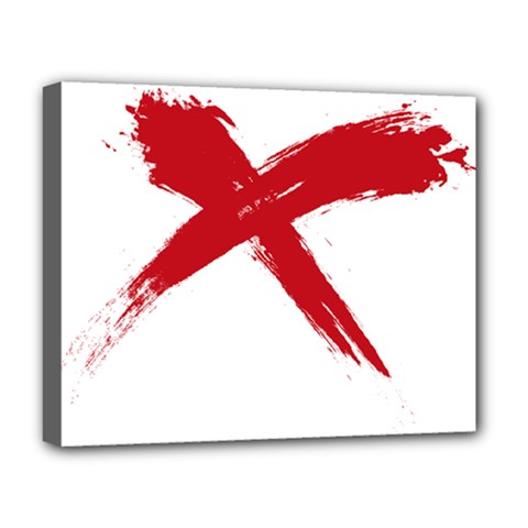 Red X Deluxe Canvas 20  X 16  (framed) by magann