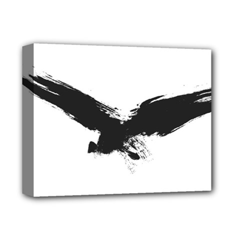 Grunge Bird Deluxe Canvas 14  X 11  (framed) by magann