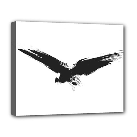 Grunge Bird Deluxe Canvas 20  X 16  (framed) by magann