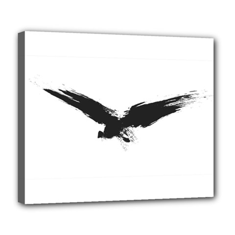 Grunge Bird Deluxe Canvas 24  X 20  (framed) by magann