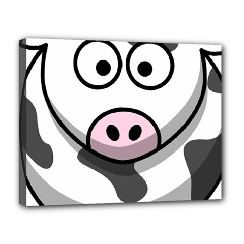 Cow Canvas 14  X 11  (framed) by cutepetshop