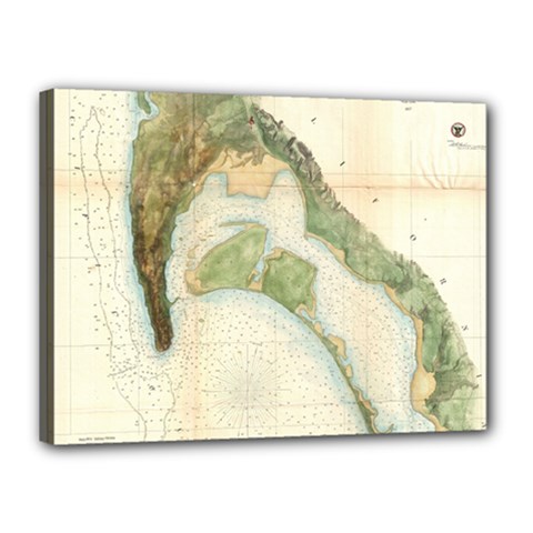 Vintage Map Of The San Diego Bay (1857) Canvas 16  X 12  (framed) by Alleycatshirts