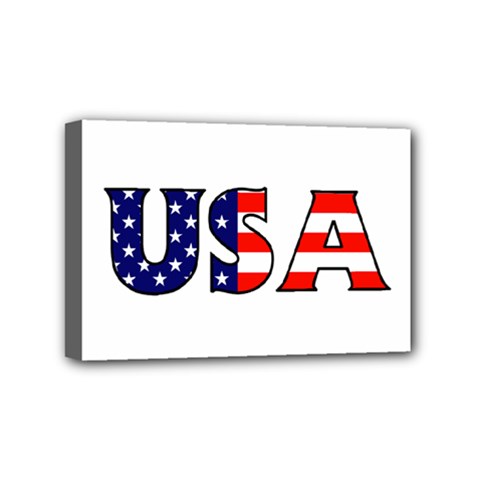 Usa Mini Canvas 6  X 4  (framed) by worldbanners