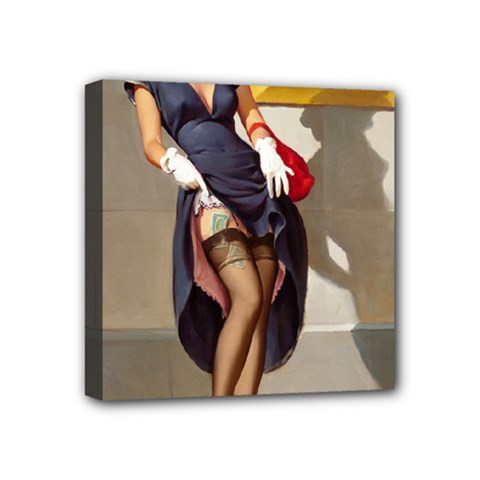 Retro Pin-up Girl Mini Canvas 4  X 4  (framed) by PinUpGallery