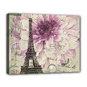 Purple Floral Vintage Paris Eiffel Tower Art Canvas 14  x 11  (Framed) View1