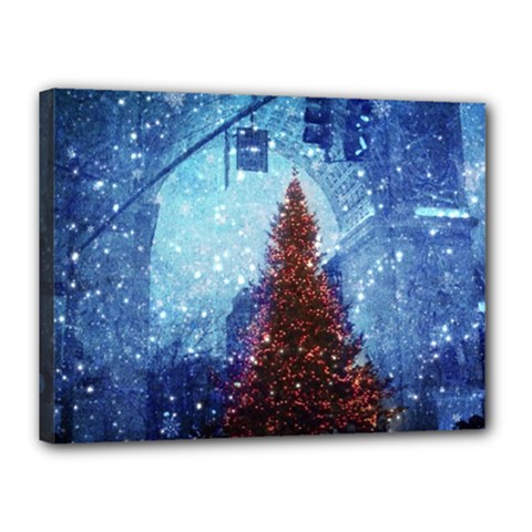 Elegant Winter Snow Flakes Gate Of Victory Paris France Canvas 16  X 12  (framed) by chicelegantboutique