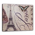 Vintage Scripts Floral Scripts Butterfly Eiffel Tower Vintage Paris Fashion Canvas 24  x 20  (Framed) View1