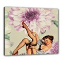 Gil Elvgren Pin Up Girl Purple Flower Fashion Art Canvas 24  x 20  (Framed) View1