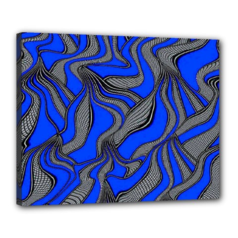 Foolish Movements Blue Canvas 20  X 16  (framed) by ImpressiveMoments