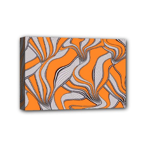 Foolish Movements Swirl Orange Mini Canvas 6  X 4  (framed)