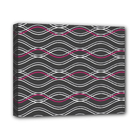 Black And Pink Waves Pattern Canvas 10  X 8  (framed)