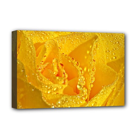 Waterdrops Deluxe Canvas 18  X 12  (framed) by Siebenhuehner