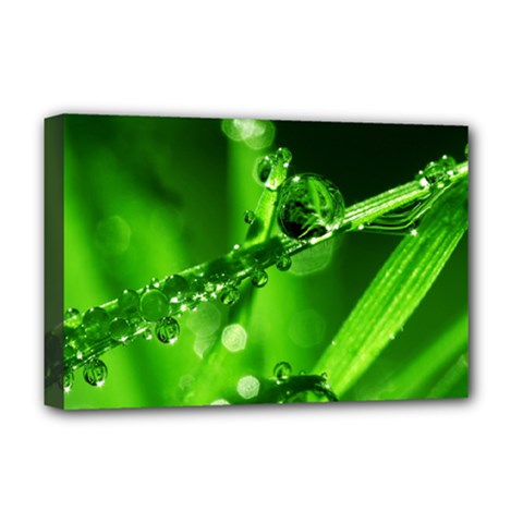 Waterdrops Deluxe Canvas 18  X 12  (framed) by Siebenhuehner