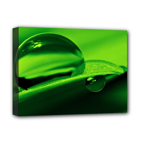 Green Drop Deluxe Canvas 16  X 12  (framed) 