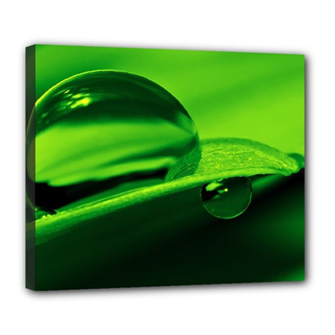 Green Drop Deluxe Canvas 24  X 20  (framed)