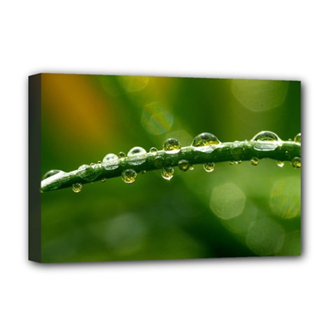 Waterdrops Deluxe Canvas 18  X 12  (framed) by Siebenhuehner