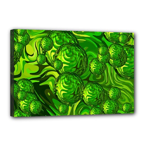 Green Balls  Canvas 18  X 12  (framed) by Siebenhuehner