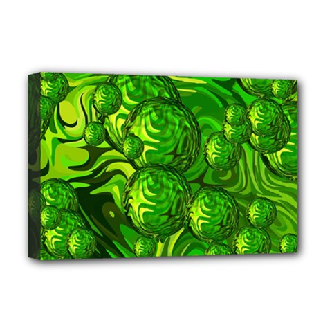 Green Balls  Deluxe Canvas 18  X 12  (framed) by Siebenhuehner