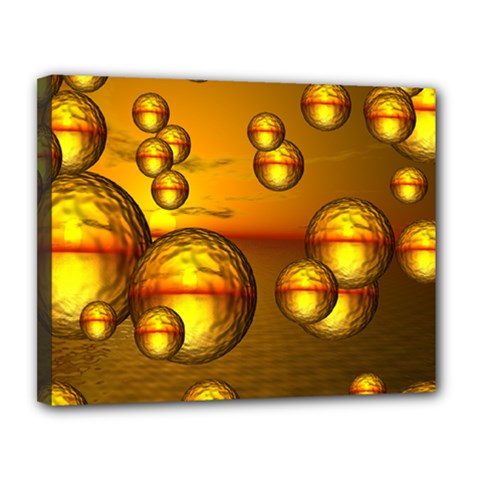 Sunset Bubbles Canvas 14  X 11  (framed)