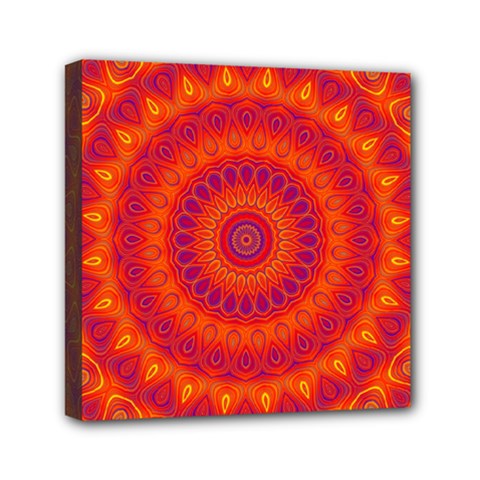 Mandala Mini Canvas 6  X 6  (framed) by Siebenhuehner