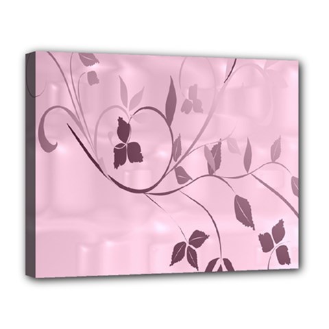 Floral Purple Canvas 14  X 11  (framed)