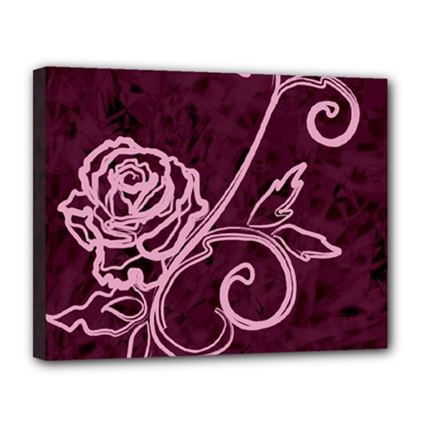 Rose Canvas 14  X 11  (framed)