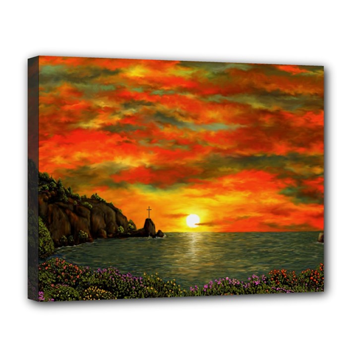 Alyssa s Sunset by Ave Hurley ArtRevu - Canvas 14  x 11  (Stretched)