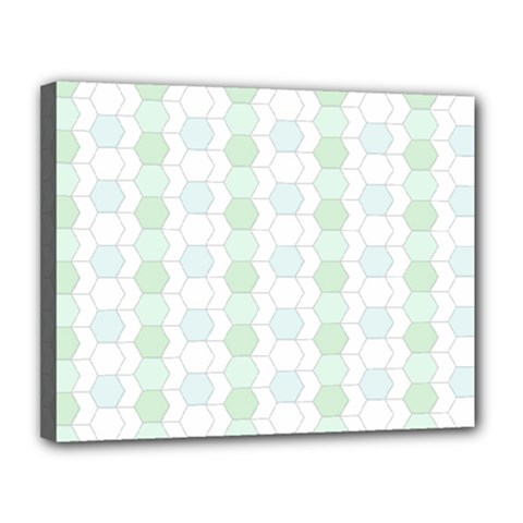 Allover Graphic Soft Aqua Canvas 14  X 11  (framed)