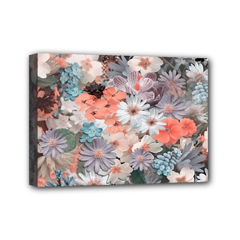 Spring Flowers Mini Canvas 7  X 5  (framed)