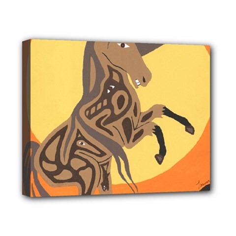 Embracing The Moon Canvas 10  X 8  (framed) by twoaboriginalart