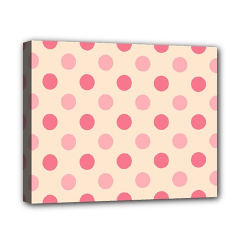 Pale Pink Polka Dots Canvas 10  X 8  (framed) by Colorfulart23