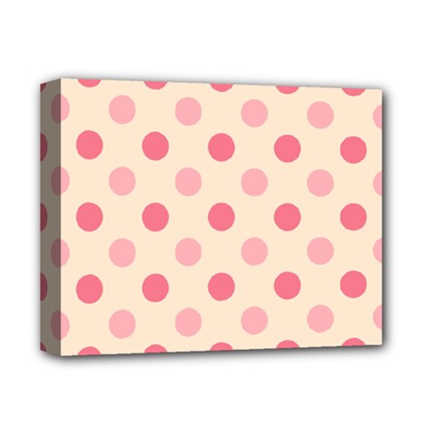 Pale Pink Polka Dots Deluxe Canvas 14  X 11  (framed) by Colorfulart23