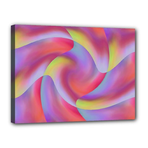 Colored Swirls Canvas 16  X 12  (framed)