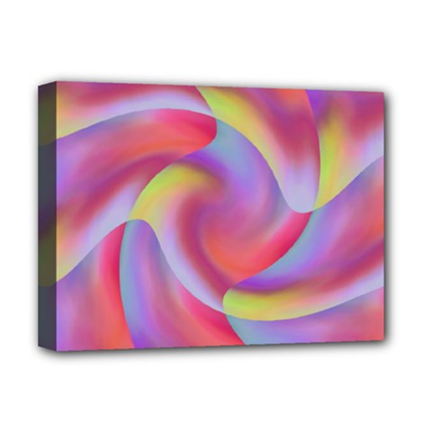 Colored Swirls Deluxe Canvas 16  X 12  (framed) 